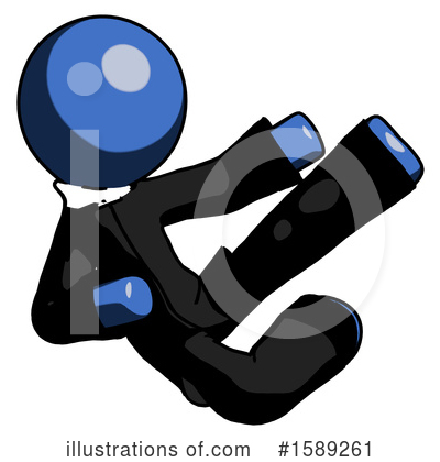 Royalty-Free (RF) Blue Design Mascot Clipart Illustration by Leo Blanchette - Stock Sample #1589261