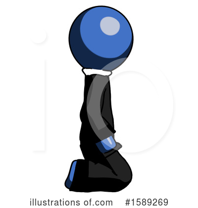 Royalty-Free (RF) Blue Design Mascot Clipart Illustration by Leo Blanchette - Stock Sample #1589269