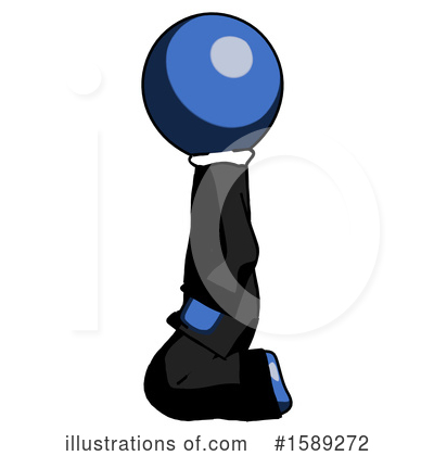 Royalty-Free (RF) Blue Design Mascot Clipart Illustration by Leo Blanchette - Stock Sample #1589272