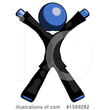 Royalty-Free (RF) Blue Design Mascot Clipart Illustration by Leo Blanchette - Stock Sample #1589282