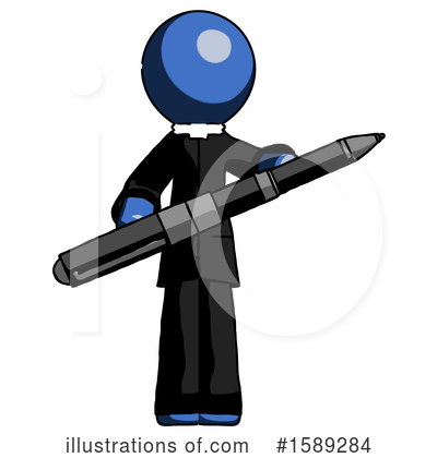 Royalty-Free (RF) Blue Design Mascot Clipart Illustration by Leo Blanchette - Stock Sample #1589284