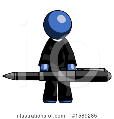 Royalty-Free (RF) Blue Design Mascot Clipart Illustration by Leo Blanchette - Stock Sample #1589285