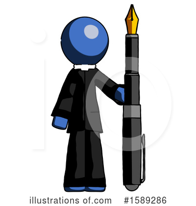 Royalty-Free (RF) Blue Design Mascot Clipart Illustration by Leo Blanchette - Stock Sample #1589286