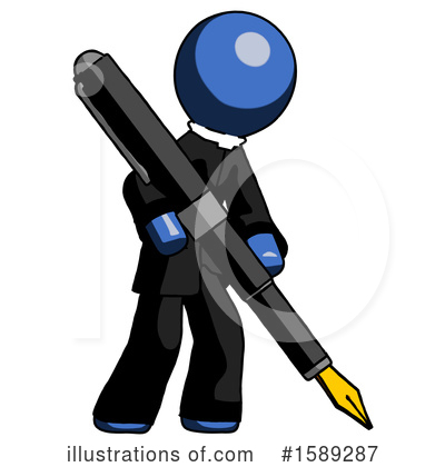 Royalty-Free (RF) Blue Design Mascot Clipart Illustration by Leo Blanchette - Stock Sample #1589287