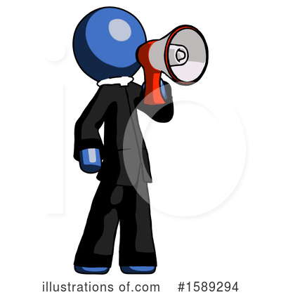 Royalty-Free (RF) Blue Design Mascot Clipart Illustration by Leo Blanchette - Stock Sample #1589294