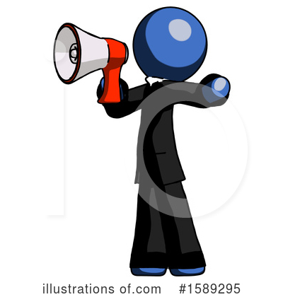 Royalty-Free (RF) Blue Design Mascot Clipart Illustration by Leo Blanchette - Stock Sample #1589295