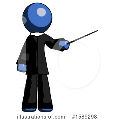 Royalty-Free (RF) Blue Design Mascot Clipart Illustration by Leo Blanchette - Stock Sample #1589298