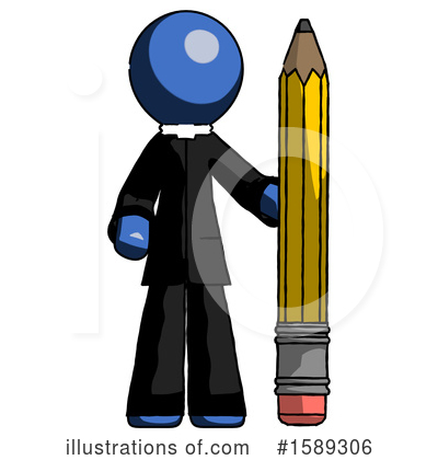 Royalty-Free (RF) Blue Design Mascot Clipart Illustration by Leo Blanchette - Stock Sample #1589306