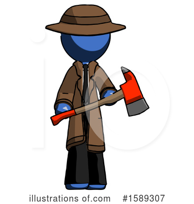 Royalty-Free (RF) Blue Design Mascot Clipart Illustration by Leo Blanchette - Stock Sample #1589307