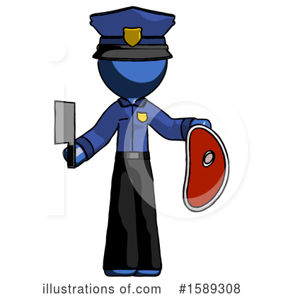 Royalty-Free (RF) Blue Design Mascot Clipart Illustration by Leo Blanchette - Stock Sample #1589308