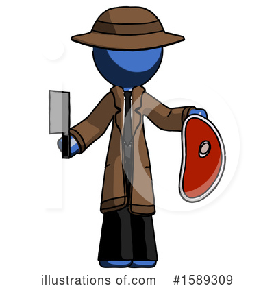 Royalty-Free (RF) Blue Design Mascot Clipart Illustration by Leo Blanchette - Stock Sample #1589309