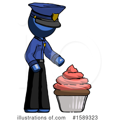 Royalty-Free (RF) Blue Design Mascot Clipart Illustration by Leo Blanchette - Stock Sample #1589323