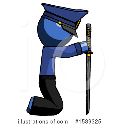 Royalty-Free (RF) Blue Design Mascot Clipart Illustration by Leo Blanchette - Stock Sample #1589325