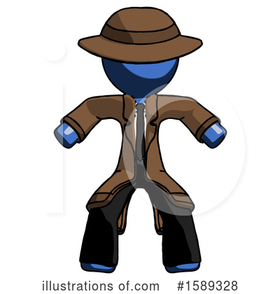 Royalty-Free (RF) Blue Design Mascot Clipart Illustration by Leo Blanchette - Stock Sample #1589328