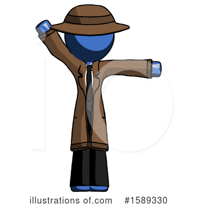 Royalty-Free (RF) Blue Design Mascot Clipart Illustration by Leo Blanchette - Stock Sample #1589330