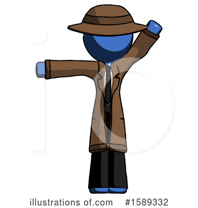 Royalty-Free (RF) Blue Design Mascot Clipart Illustration by Leo Blanchette - Stock Sample #1589332