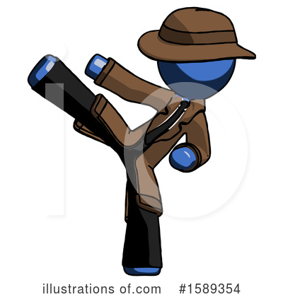 Royalty-Free (RF) Blue Design Mascot Clipart Illustration by Leo Blanchette - Stock Sample #1589354