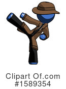 Blue Design Mascot Clipart #1589354 by Leo Blanchette