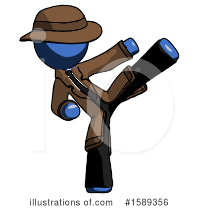 Royalty-Free (RF) Blue Design Mascot Clipart Illustration by Leo Blanchette - Stock Sample #1589356