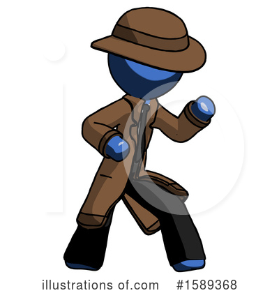 Royalty-Free (RF) Blue Design Mascot Clipart Illustration by Leo Blanchette - Stock Sample #1589368