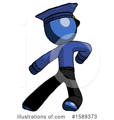 Royalty-Free (RF) Blue Design Mascot Clipart Illustration by Leo Blanchette - Stock Sample #1589373