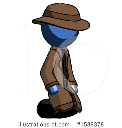 Royalty-Free (RF) Blue Design Mascot Clipart Illustration by Leo Blanchette - Stock Sample #1589376