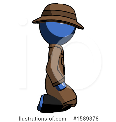 Royalty-Free (RF) Blue Design Mascot Clipart Illustration by Leo Blanchette - Stock Sample #1589378
