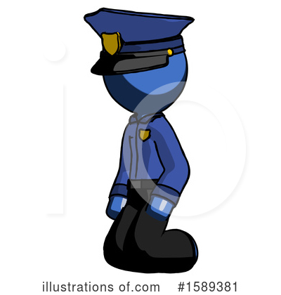Royalty-Free (RF) Blue Design Mascot Clipart Illustration by Leo Blanchette - Stock Sample #1589381