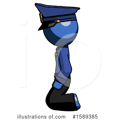 Royalty-Free (RF) Blue Design Mascot Clipart Illustration by Leo Blanchette - Stock Sample #1589385