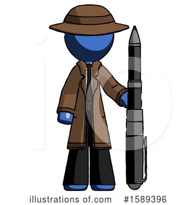 Royalty-Free (RF) Blue Design Mascot Clipart Illustration by Leo Blanchette - Stock Sample #1589396