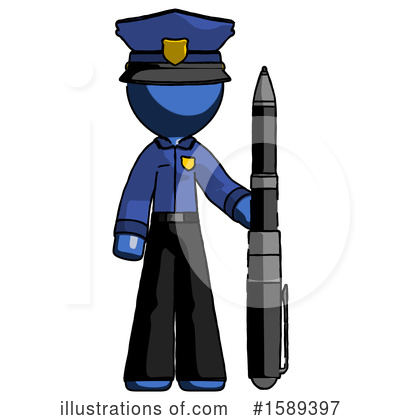 Royalty-Free (RF) Blue Design Mascot Clipart Illustration by Leo Blanchette - Stock Sample #1589397