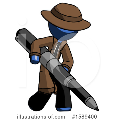 Royalty-Free (RF) Blue Design Mascot Clipart Illustration by Leo Blanchette - Stock Sample #1589400