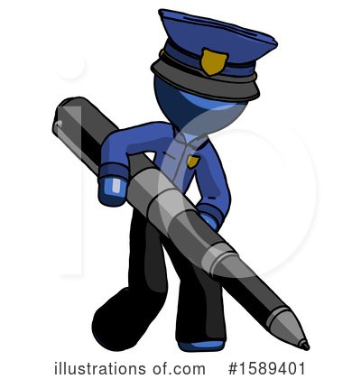 Royalty-Free (RF) Blue Design Mascot Clipart Illustration by Leo Blanchette - Stock Sample #1589401