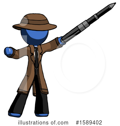 Royalty-Free (RF) Blue Design Mascot Clipart Illustration by Leo Blanchette - Stock Sample #1589402