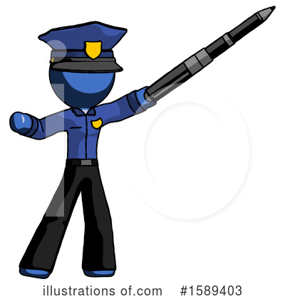 Royalty-Free (RF) Blue Design Mascot Clipart Illustration by Leo Blanchette - Stock Sample #1589403