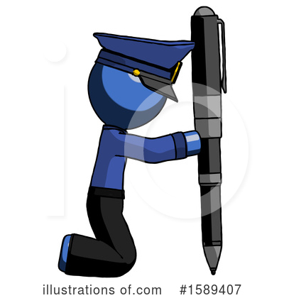 Royalty-Free (RF) Blue Design Mascot Clipart Illustration by Leo Blanchette - Stock Sample #1589407