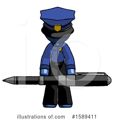 Royalty-Free (RF) Blue Design Mascot Clipart Illustration by Leo Blanchette - Stock Sample #1589411