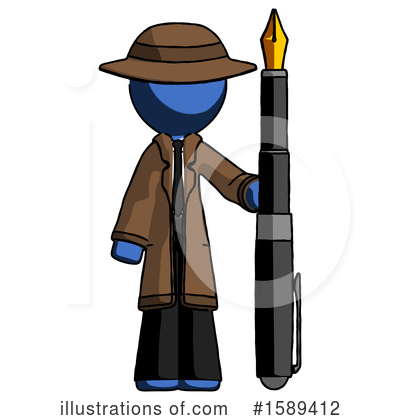 Royalty-Free (RF) Blue Design Mascot Clipart Illustration by Leo Blanchette - Stock Sample #1589412