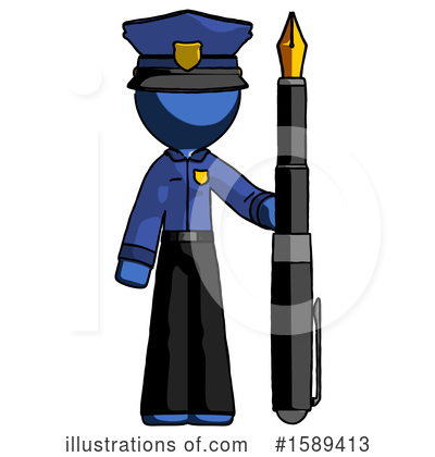 Royalty-Free (RF) Blue Design Mascot Clipart Illustration by Leo Blanchette - Stock Sample #1589413