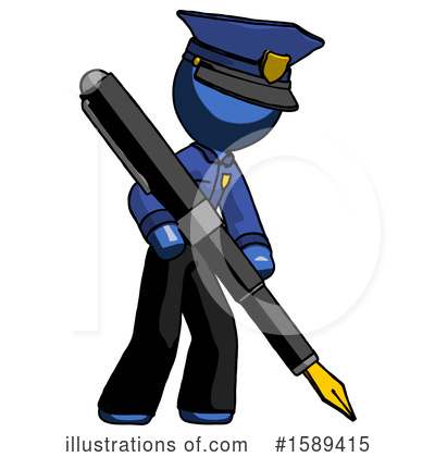 Royalty-Free (RF) Blue Design Mascot Clipart Illustration by Leo Blanchette - Stock Sample #1589415