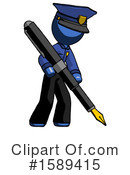 Blue Design Mascot Clipart #1589415 by Leo Blanchette