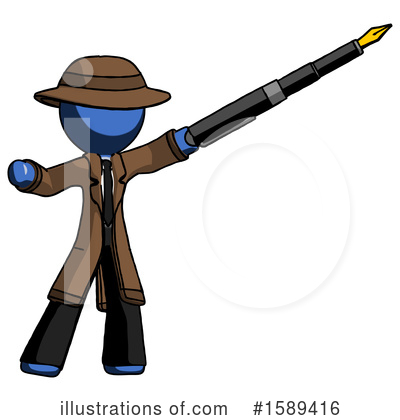 Royalty-Free (RF) Blue Design Mascot Clipart Illustration by Leo Blanchette - Stock Sample #1589416