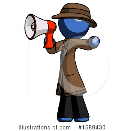 Royalty-Free (RF) Blue Design Mascot Clipart Illustration by Leo Blanchette - Stock Sample #1589430