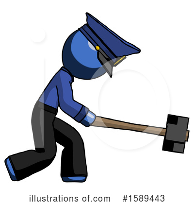 Royalty-Free (RF) Blue Design Mascot Clipart Illustration by Leo Blanchette - Stock Sample #1589443