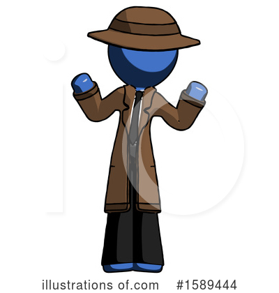 Royalty-Free (RF) Blue Design Mascot Clipart Illustration by Leo Blanchette - Stock Sample #1589444