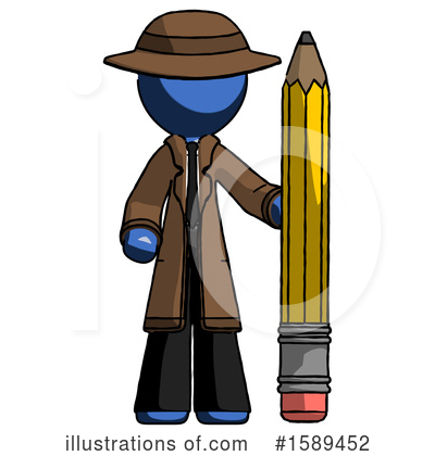 Royalty-Free (RF) Blue Design Mascot Clipart Illustration by Leo Blanchette - Stock Sample #1589452