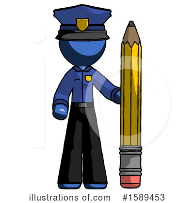 Royalty-Free (RF) Blue Design Mascot Clipart Illustration by Leo Blanchette - Stock Sample #1589453