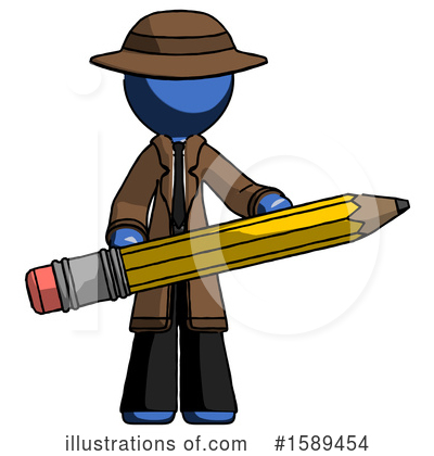 Royalty-Free (RF) Blue Design Mascot Clipart Illustration by Leo Blanchette - Stock Sample #1589454