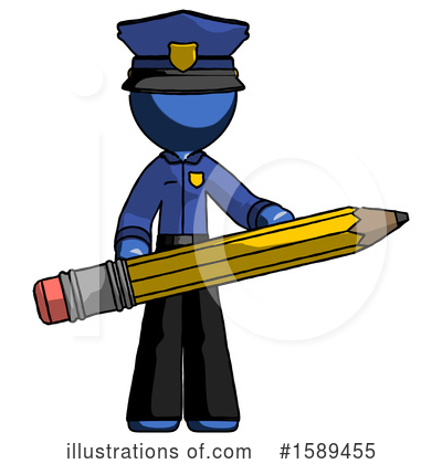 Royalty-Free (RF) Blue Design Mascot Clipart Illustration by Leo Blanchette - Stock Sample #1589455