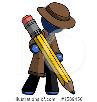 Royalty-Free (RF) Blue Design Mascot Clipart Illustration by Leo Blanchette - Stock Sample #1589456